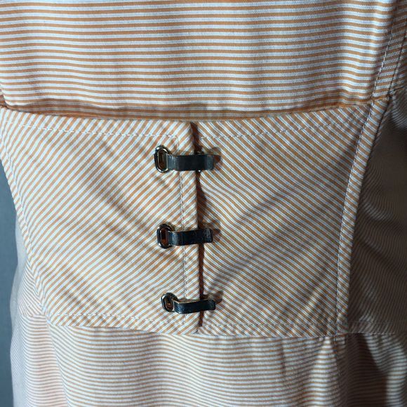 Antonio Melani sz 6 orange and white pinstripe dress/fully lined/exposed zipper - Picture 4 of 16